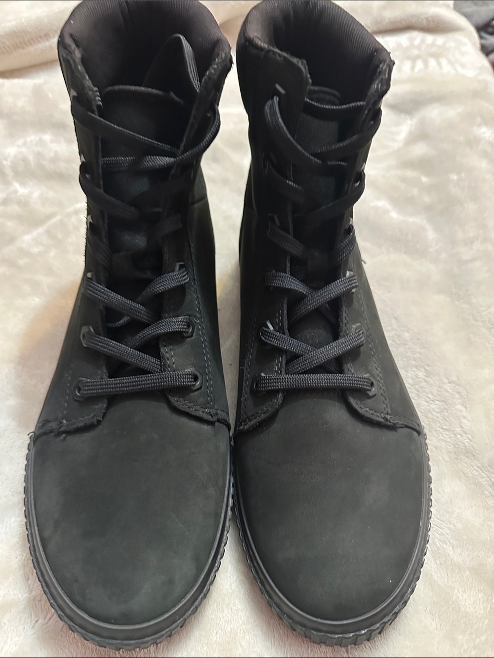 Timberland Women's All-Black Lace-Up Combat Boots
